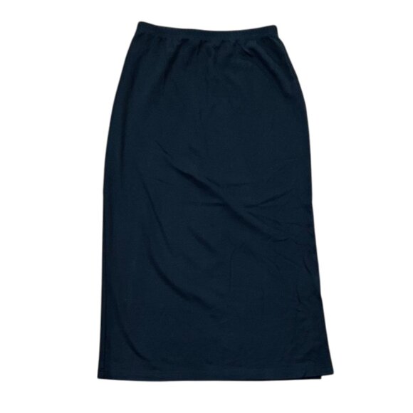 Talbots Vintage Black Pull-on Midi Skirt Womens Size Large Made in USA - Picture 1 of 9